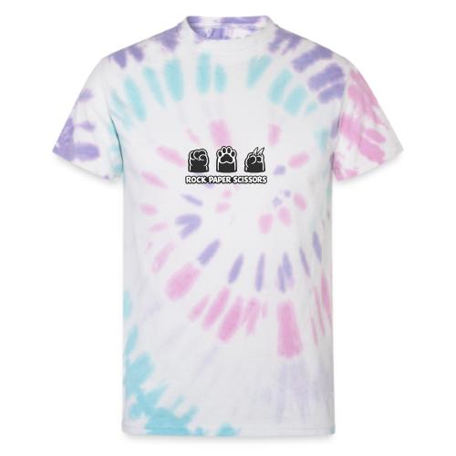 Playful Dog Paw Rock Paper Scissors - Unisex Tie Dye T-Shirt