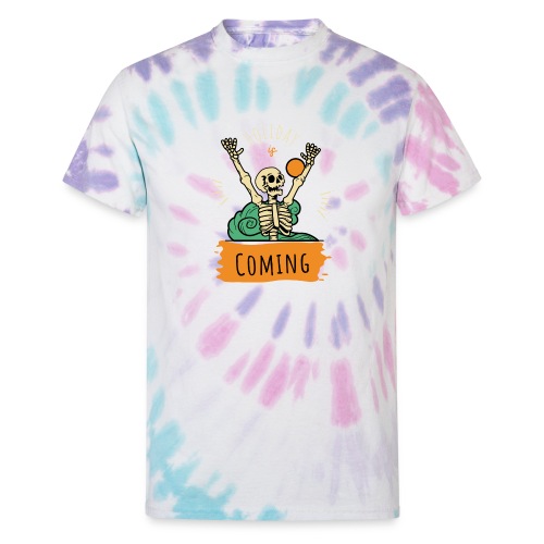 Orange Green Simple Holiday is Coming T Shirt - Unisex Tie Dye T-Shirt