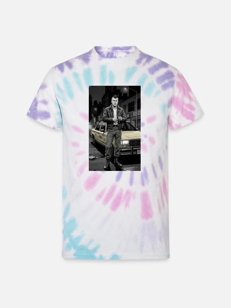 Noir Punk Taxi Driver - Unisex Tie Dye T-Shirt - Pastel Spiral
