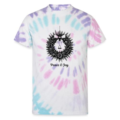 Peace & Joy T-Shirt | Minimalist Elegant Christmas - Unisex Tie Dye T-Shirt
