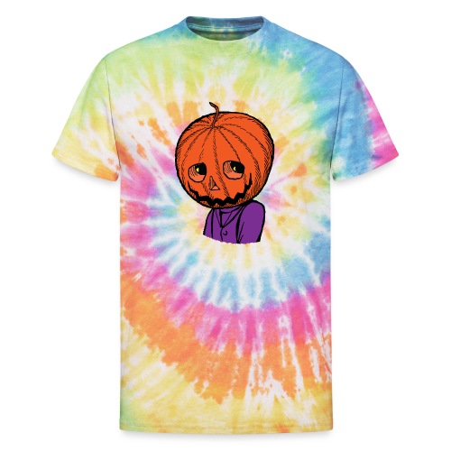 Pumpkin Head Halloween - Unisex Tie Dye T-Shirt