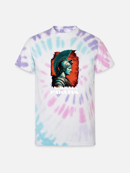 Latin Quote Roman Soldier - Unisex Tie Dye T-Shirt - Pastel Spiral