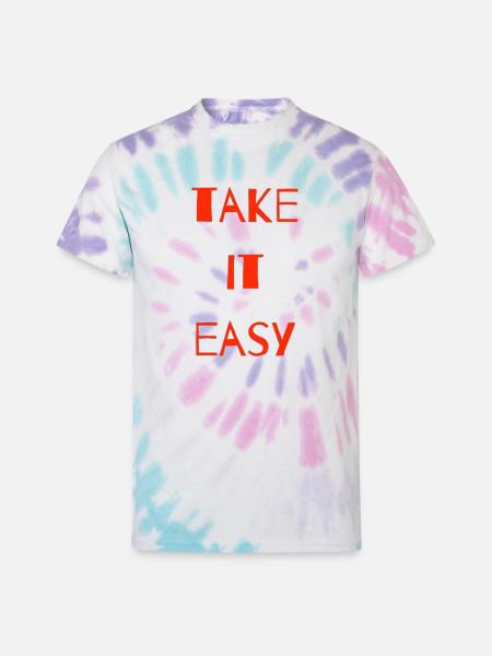 take it easy - Unisex Tie Dye T-Shirt - Pastel Spiral