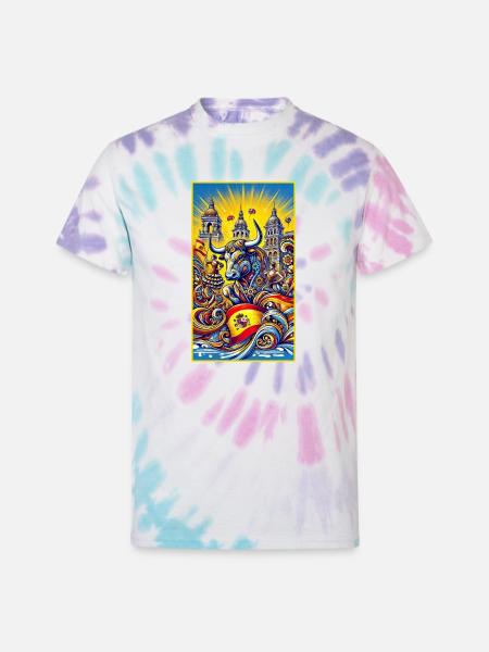Spanien Stier Espana Design - Unisex Tie Dye T-Shirt - Pastel Spiral