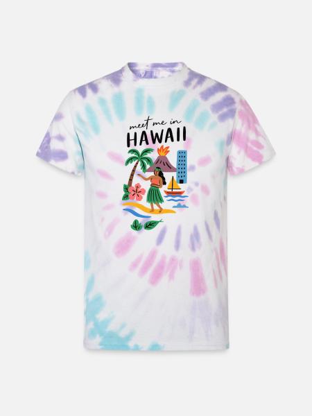 Hawaii Adventure Summer Tee - Unisex Tie Dye T-Shirt - Pastel Spiral