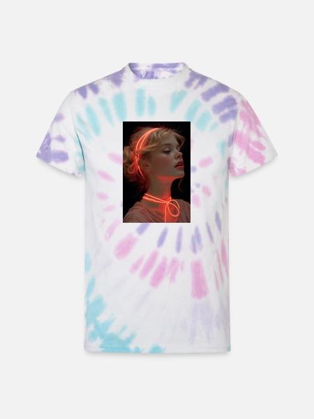 girl with lights - Unisex Tie Dye T-Shirt - Pastel Spiral