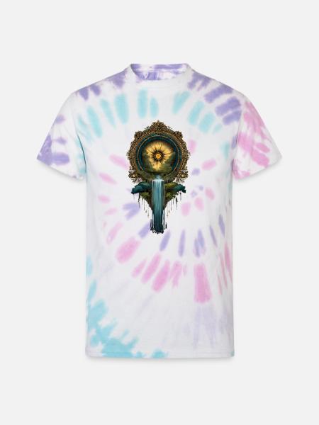 Golden Sun portal  - Unisex Tie Dye T-Shirt - Pastel Spiral
