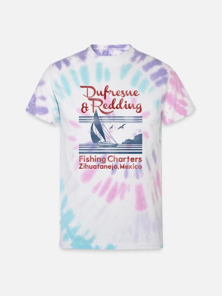 Dufresne and Redding Fishing Charters - Unisex Tie Dye T-Shirt - Pastel Spiral