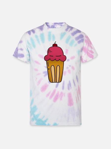 Pink Ice Cream Pop Art Cone - Unisex Tie Dye T-Shirt - Pastel Spiral