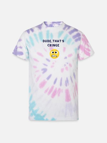 DUDE-THATS_CRINGE - Unisex Tie Dye T-Shirt - Pastel Spiral