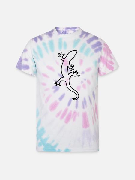 Lizard Salamander Gecko Fire salamander - Unisex Tie Dye T-Shirt - Pastel Spiral