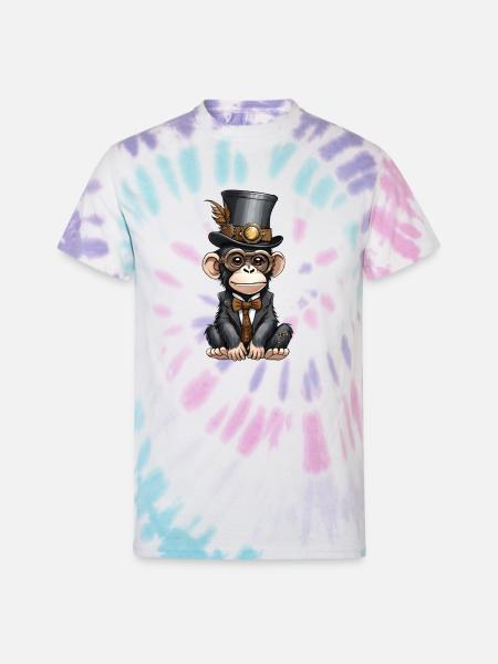 Well-dressed chimpanzee - Unisex Tie Dye T-Shirt - Pastel Spiral