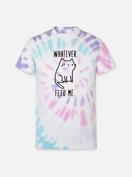 Whatever Feed Me Funny - Unisex Tie Dye T-Shirt - Pastel Spiral