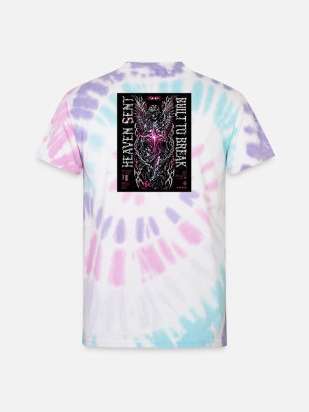 Heaven Bleed Neon Angel Wings - Unisex Tie Dye T-Shirt - Pastel Spiral
