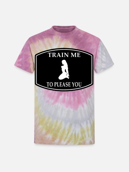BDSM Train Me Dominance & Submission - Unisex Tie Dye T-Shirt - Desert Rose