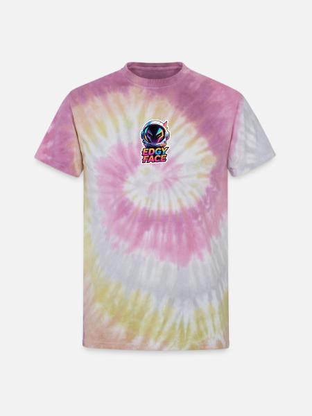 Edgy Face Spaceman - Unisex Tie Dye T-Shirt - Desert Rose