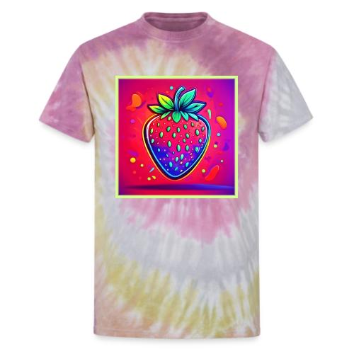 Neon Strawberry Pop - Unisex Tie Dye T-Shirt
