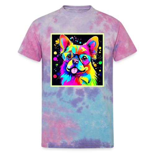 Vivid Canine Vibes Design - Unisex Tie Dye T-Shirt