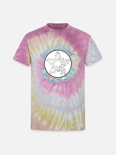 CS_Logo-HighQ-Transparent_Shadow - Unisex Tie Dye T-Shirt - Desert Rose