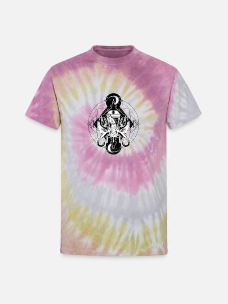 Winged Dagger Sigil - Unisex Tie Dye T-Shirt - Desert Rose