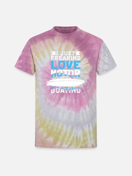 Motorboat Love Motor Boating - Unisex Tie Dye T-Shirt - Desert Rose