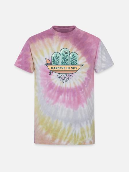 Gardens in Sky Terrarium Boat - Unisex Tie Dye T-Shirt - Desert Rose