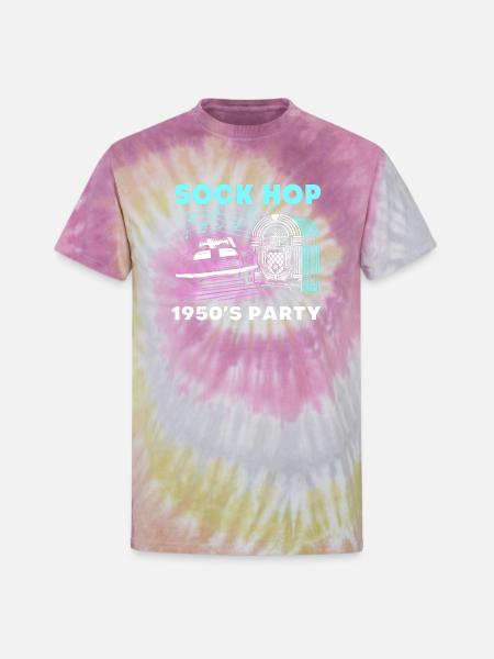 Music Dance Sock Hop - Unisex Tie Dye T-Shirt - Desert Rose
