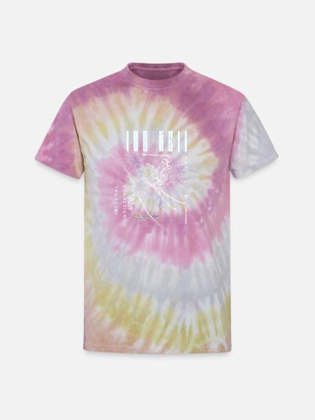 Neon Lightning Skeleton Circuit - Unisex Tie Dye T-Shirt - Desert Rose