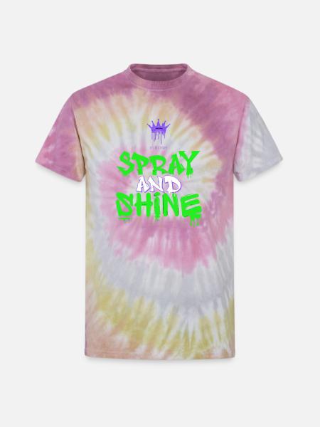 Spray and Shine Graffiti - Unisex Tie Dye T-Shirt - Desert Rose