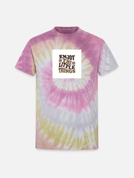Enjoy The Little Things Retro - Unisex Tie Dye T-Shirt - Desert Rose