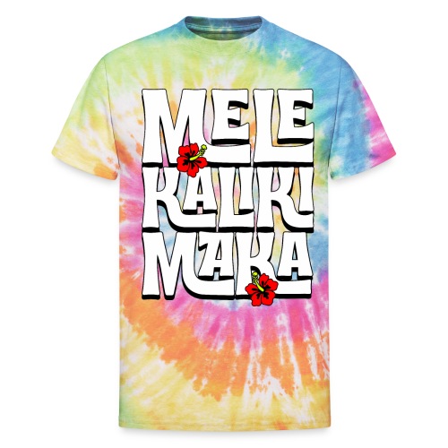 Mele Kalikimaka Hawaiian Christmas Song - Unisex Tie Dye T-Shirt