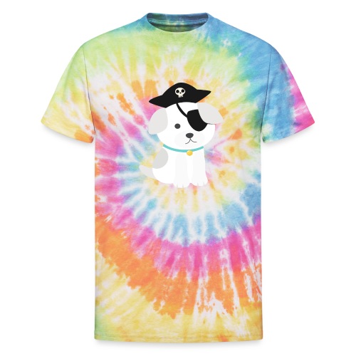 Dog with a pirate eye patch doing Vision Therapy! - Unisex Tie Dye T-Shirt