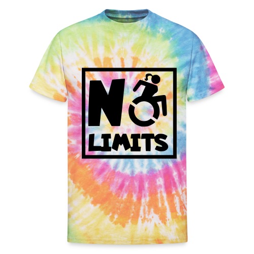 No limits for this female wheelchair user - Unisex Tie Dye T-Shirt