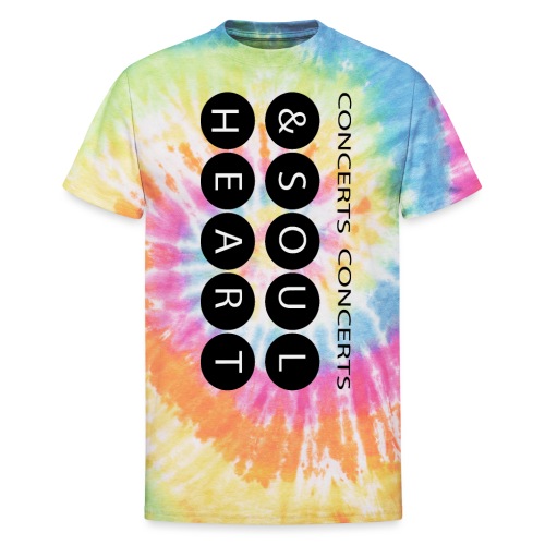 Heart & Soul concerts text design 2021 flip - Unisex Tie Dye T-Shirt