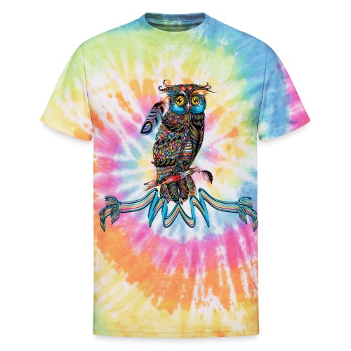 Native American Indian Indigenous Wisdom Owl - Unisex Tie Dye T-Shirt