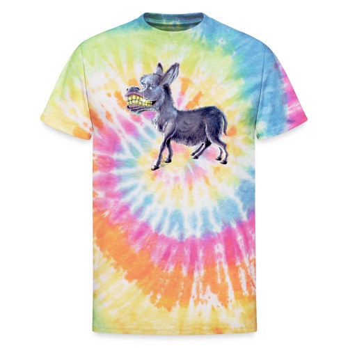 Funny Keep Smiling Donkey - Unisex Tie Dye T-Shirt