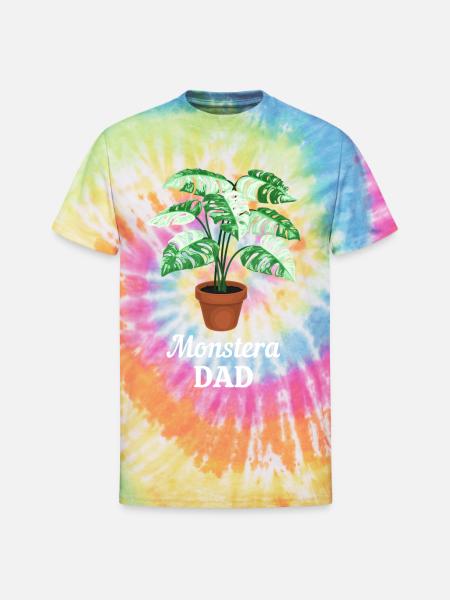 Monstera Dad - Unisex Tie Dye T-Shirt - rainbow