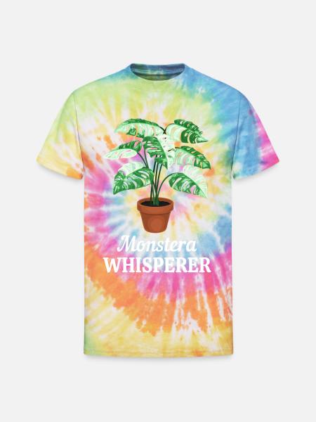 Monstera Whisperer - Unisex Tie Dye T-Shirt - rainbow