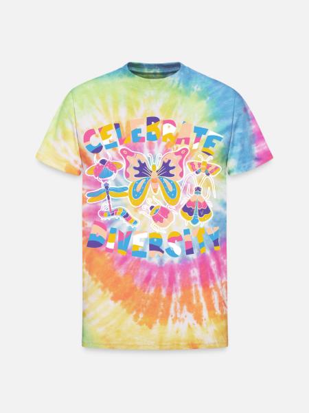 Celebrate Diversity - Unisex Tie Dye T-Shirt - rainbow