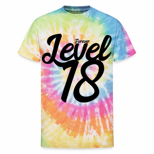 Forever Level 18 Gamer Birthday Gift Ideas - Unisex Tie Dye T-Shirt