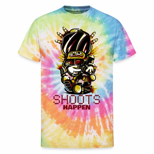Shoots Happen Battle Royal Shotter Gamer Sayings - Unisex Tie Dye T-Shirt
