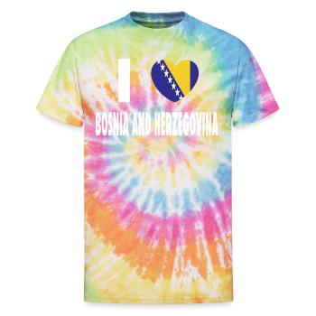 Bosnia And Herzegovina Love - Unisex Tie Dye T-Shirt - rainbow - Front