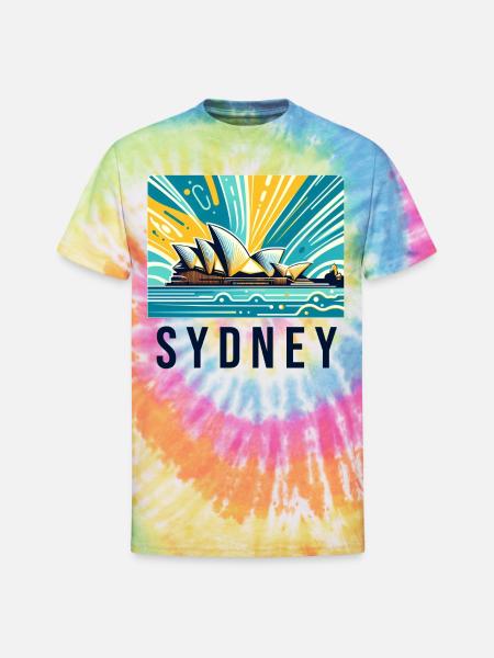 Sydney City - Unisex Tie Dye T-Shirt - rainbow