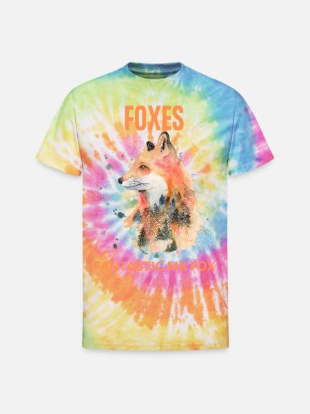 Foxes Fantastic MR Fox - Unisex Tie Dye T-Shirt - rainbow