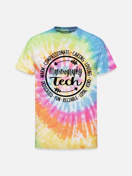 Mammography Tech - Unisex Tie Dye T-Shirt - rainbow