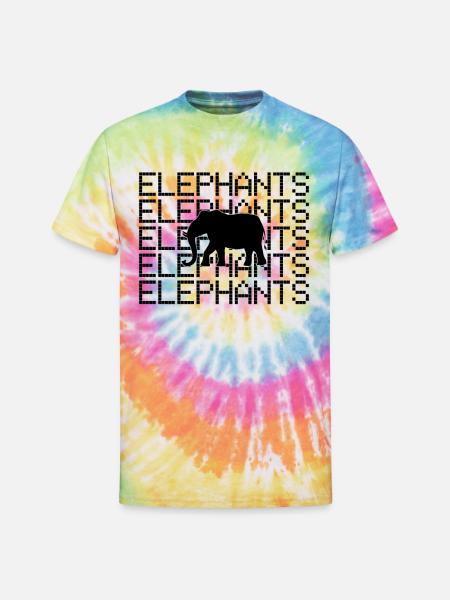 elephants - Unisex Tie Dye T-Shirt - rainbow