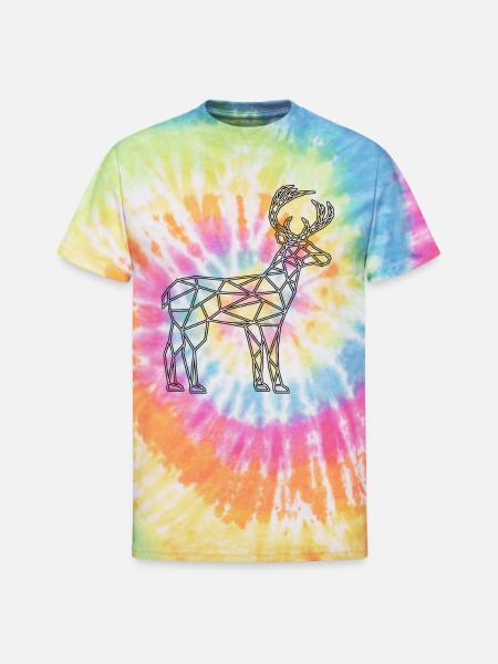 deer polygon - Unisex Tie Dye T-Shirt - rainbow