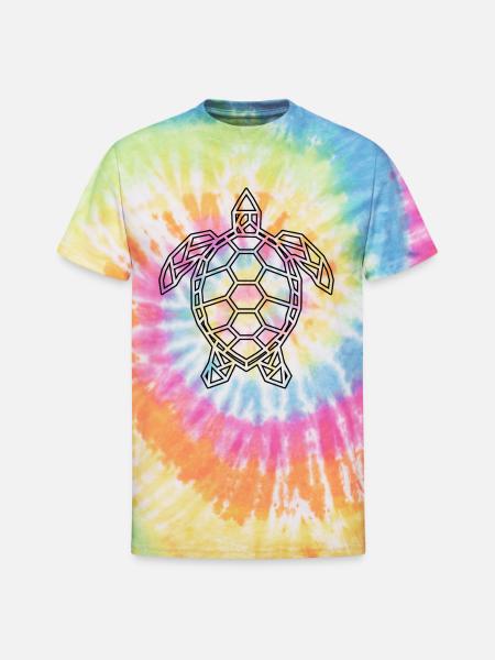 turtle polygon - Unisex Tie Dye T-Shirt - rainbow