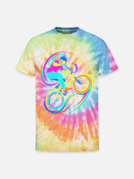 BMX Rider - Unisex Tie Dye T-Shirt - rainbow