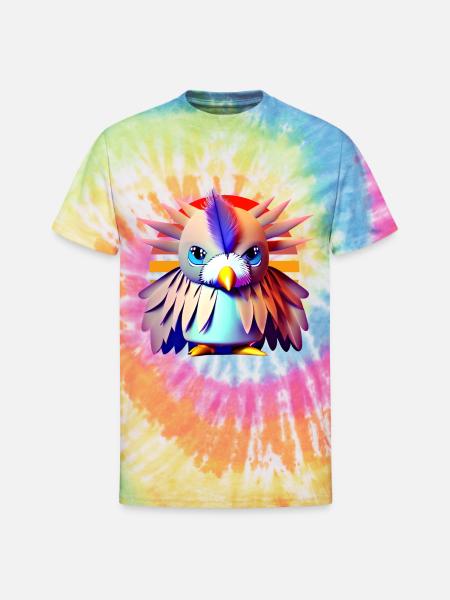 Polygon Vogel - Unisex Tie Dye T-Shirt - rainbow